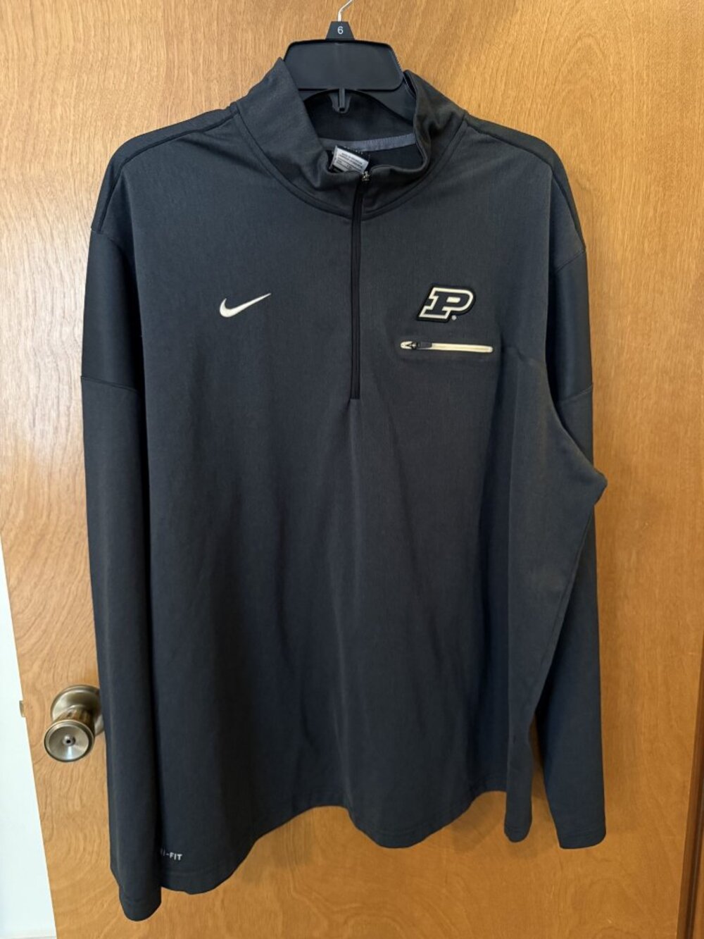 Nike Purdue Boilermakers Men's Size XXL Black Dri-Fit 1/4 Zip Pullover Shirt